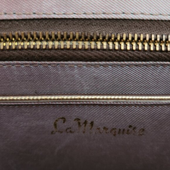 1960-S“ LA MARQUISE” VINTAGE FLORAL TAPESTRY AND LEATHER BAG - Picture 8 of 9